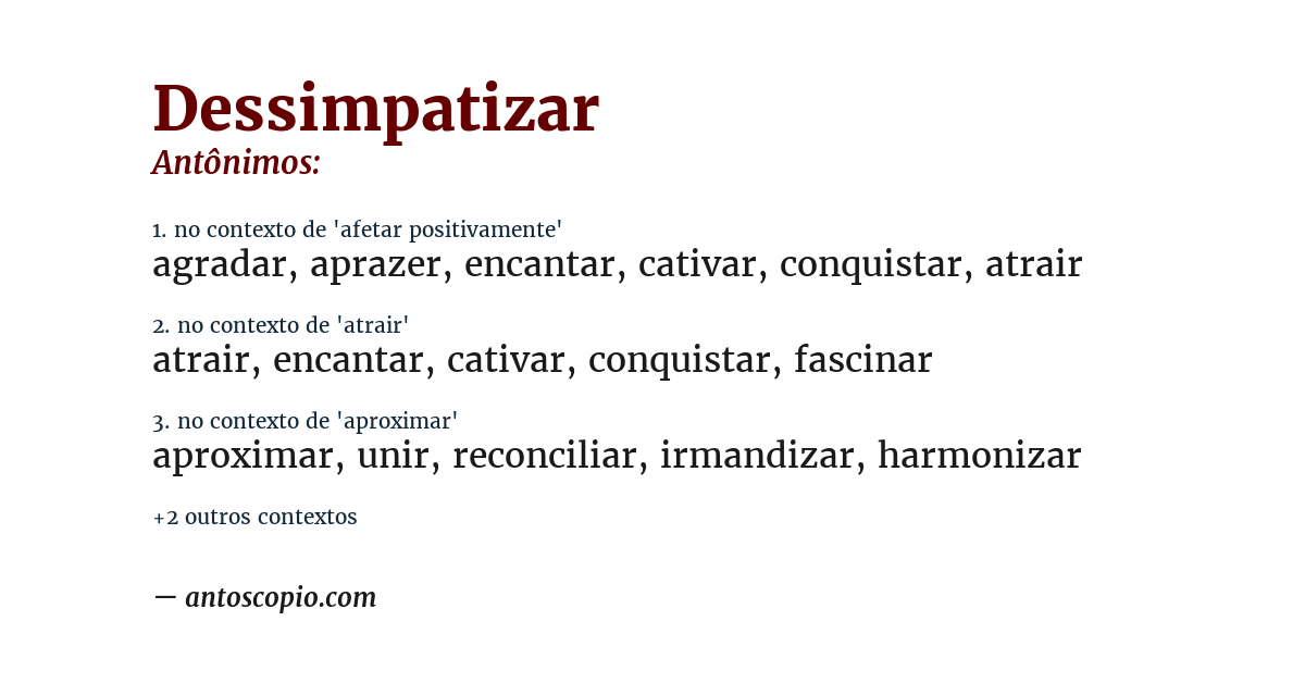 Antônimo de dessimpatizar