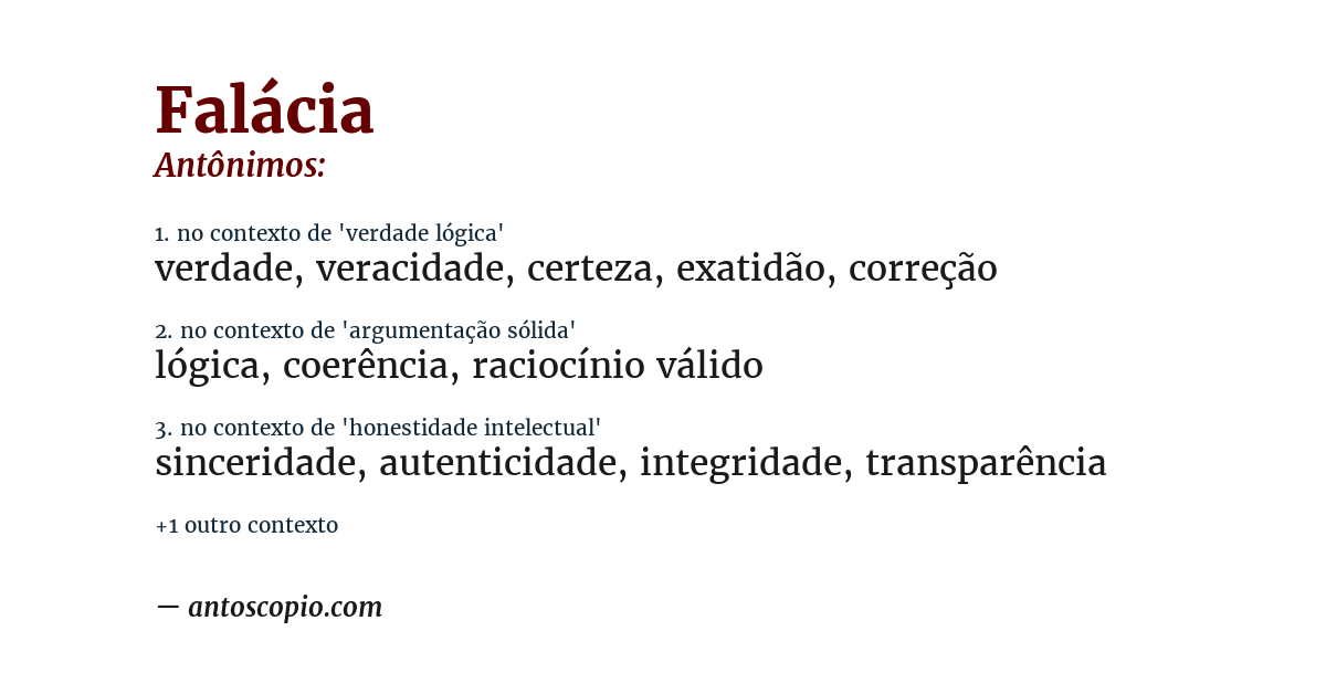Antônimo de falácia
