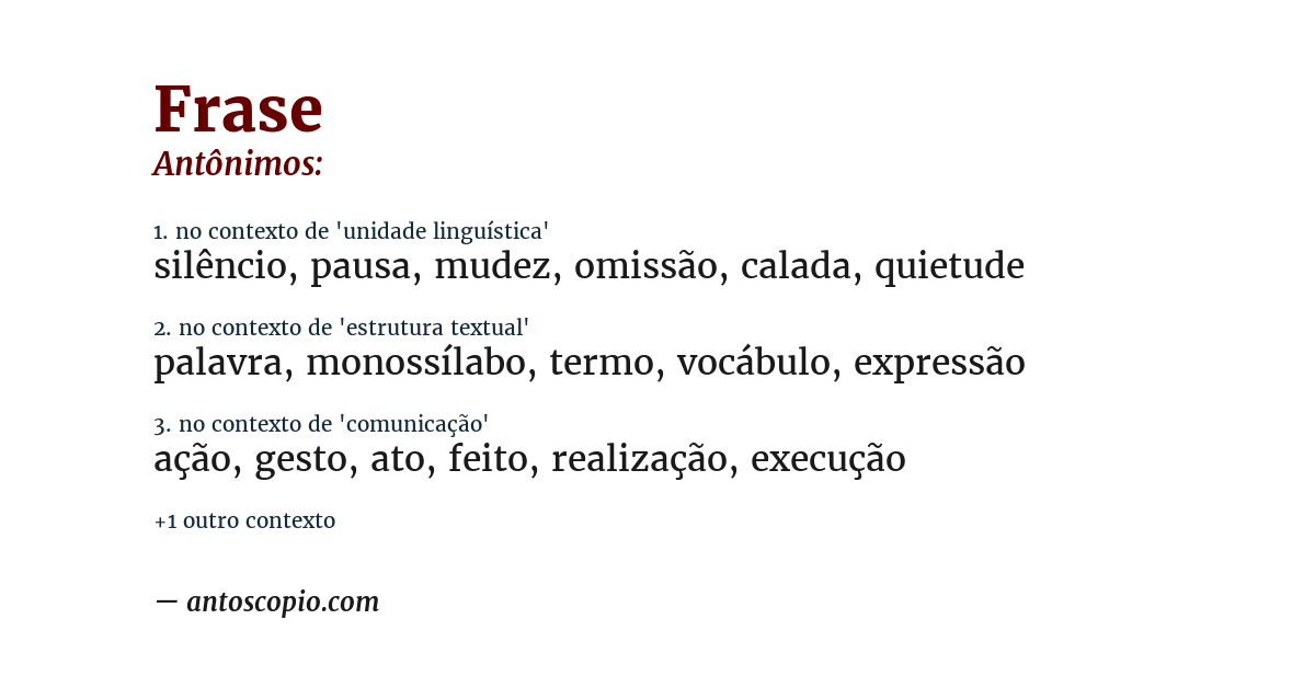Antônimo de frase