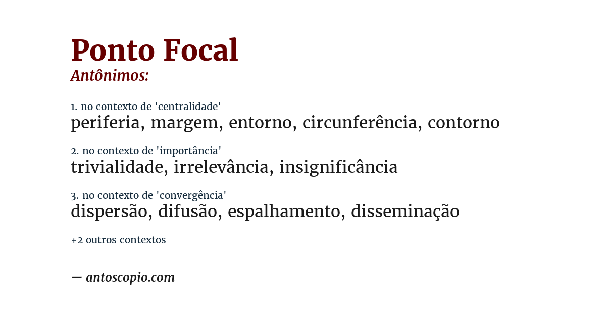 Antônimo de ponto focal