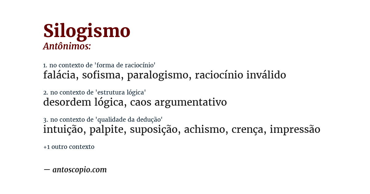 Antônimo de silogismo