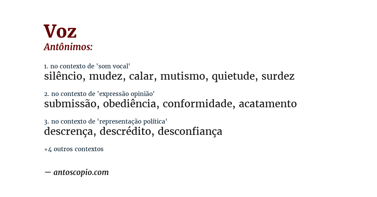 Antônimo de voz