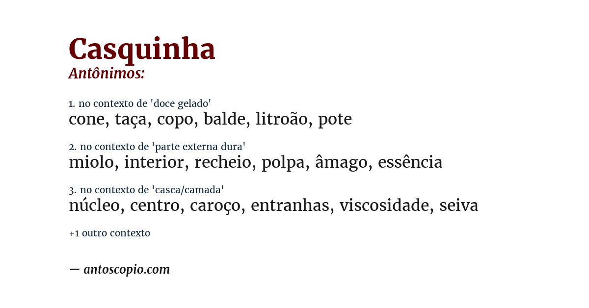 Antônimo de casquinha