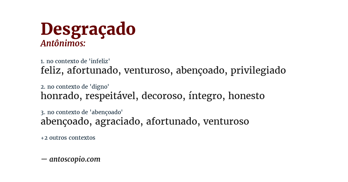 Antônimo de desgraçado