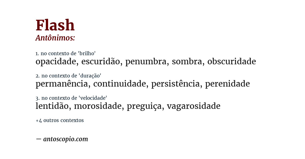 Antônimo de flash