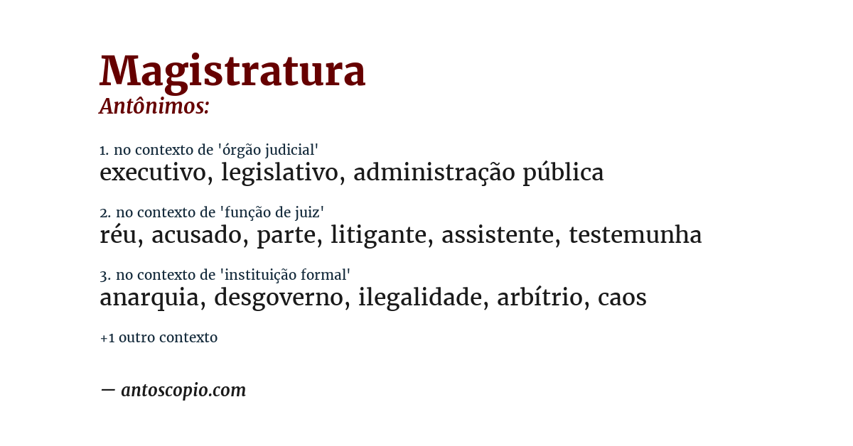 Antônimo de magistratura
