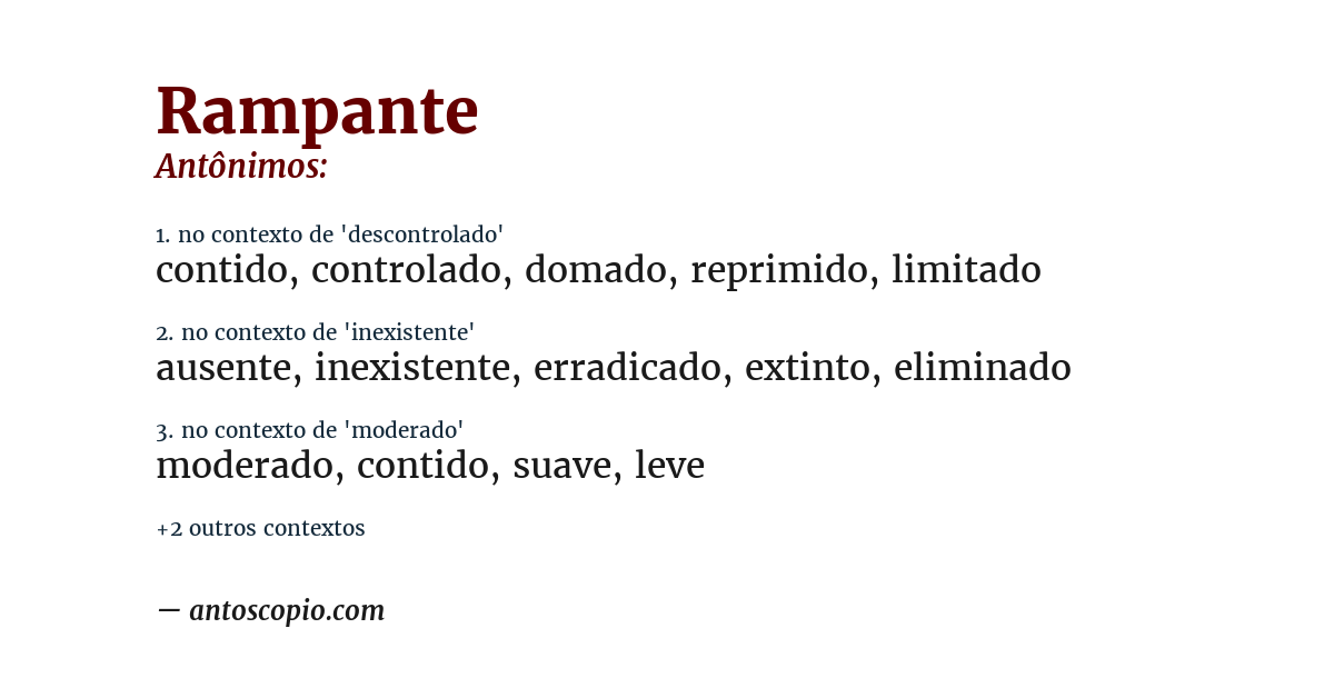 Antônimo de rampante