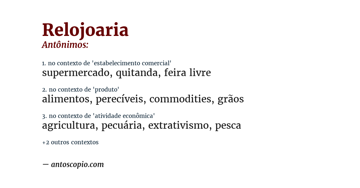 Antônimo de relojoaria