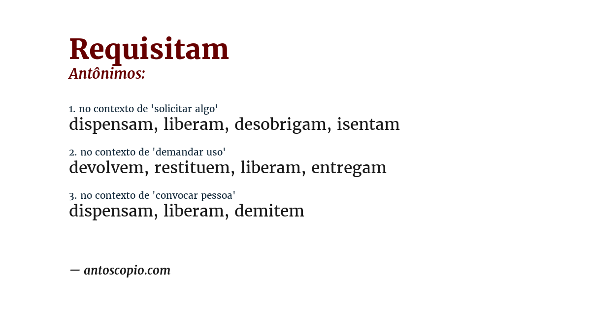 Antônimo de requisitam