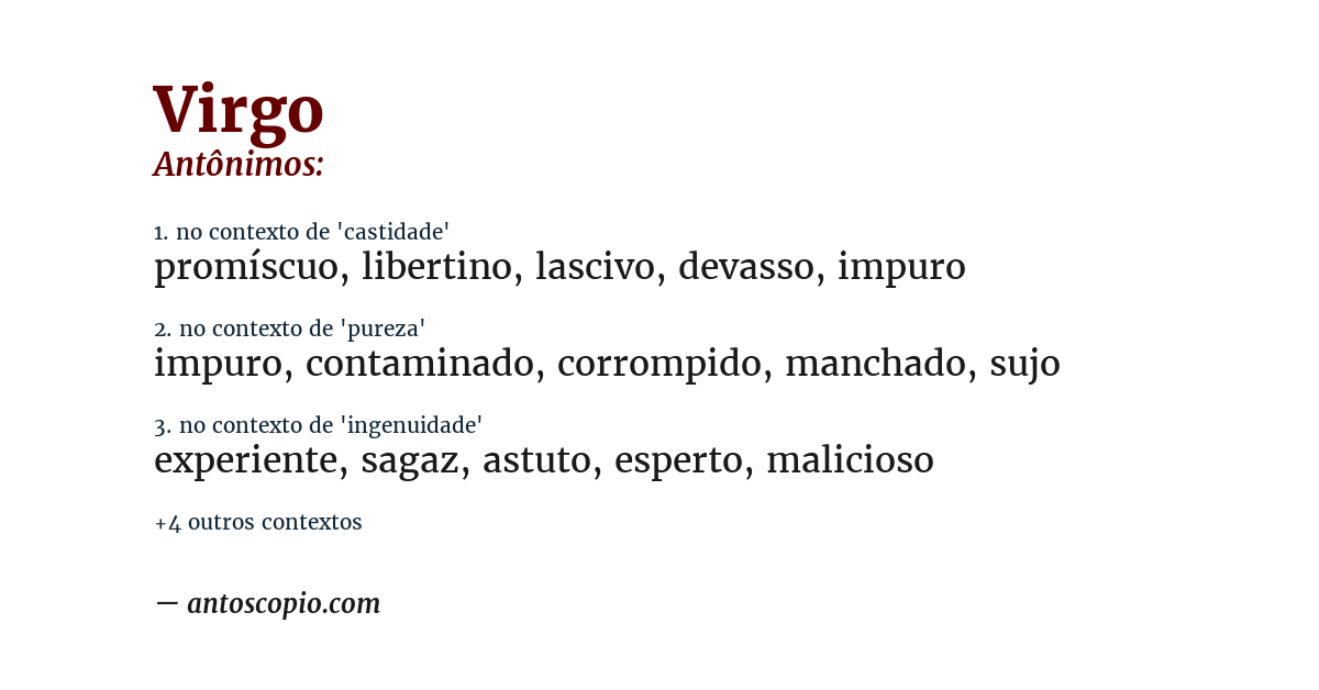 Antônimo de virgo