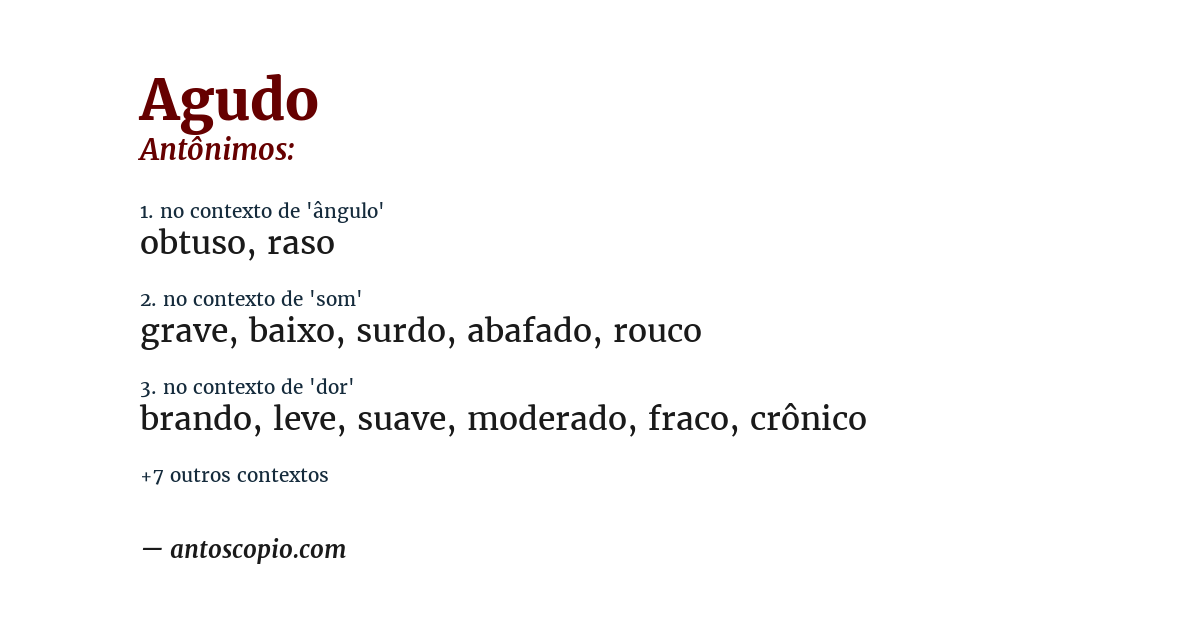Antônimo de agudo