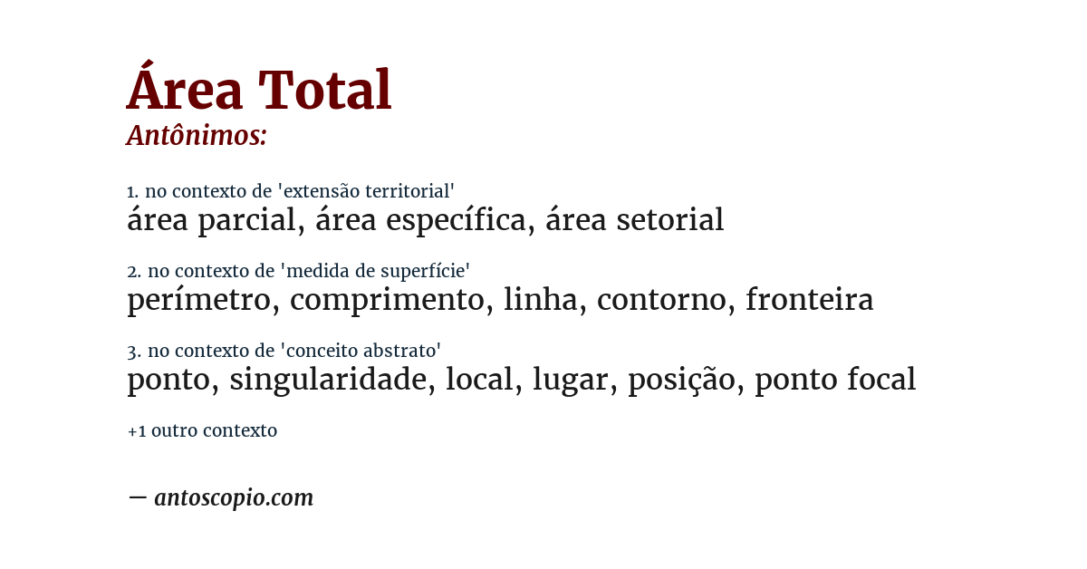Antônimo de área total