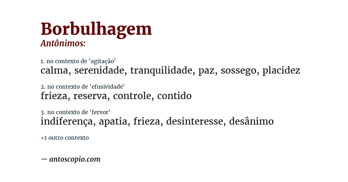 Antônimo de borbulhagem