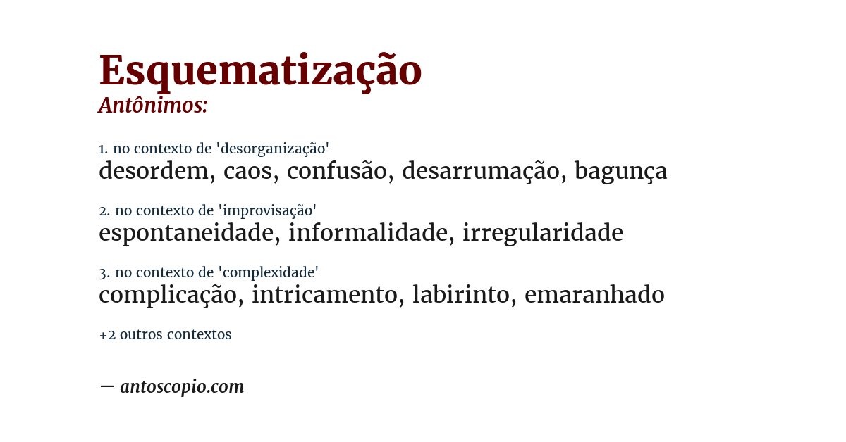 Antônimo de esquematização