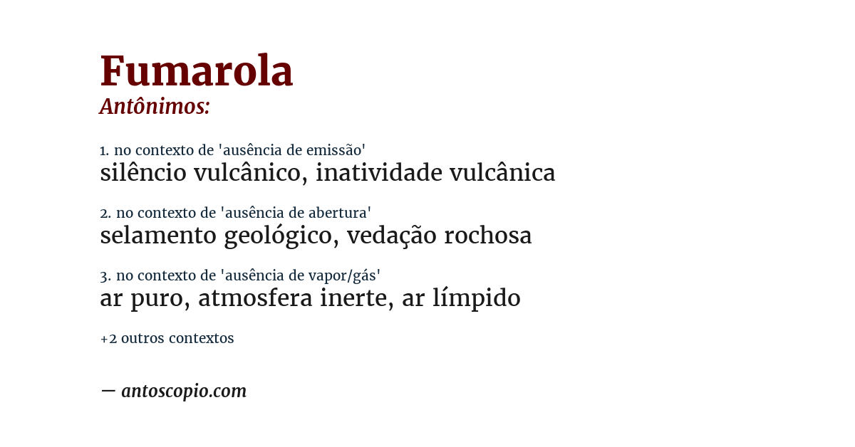 Antônimo de fumarola