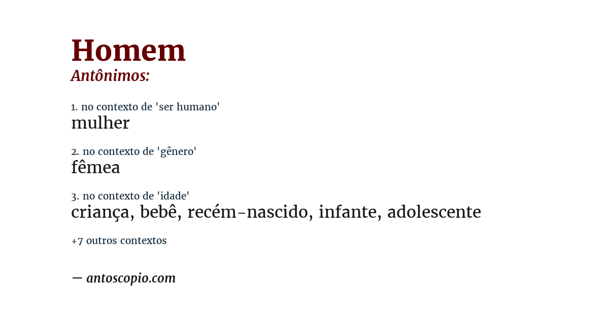 Antônimo de homem