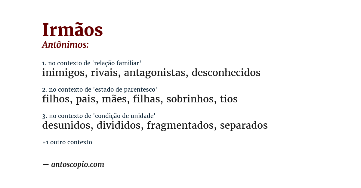 Antônimo de irmãos