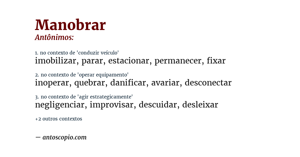 Antônimo de manobrar