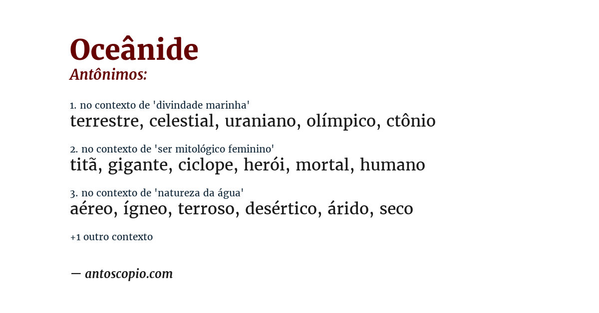 Antônimo de oceânide