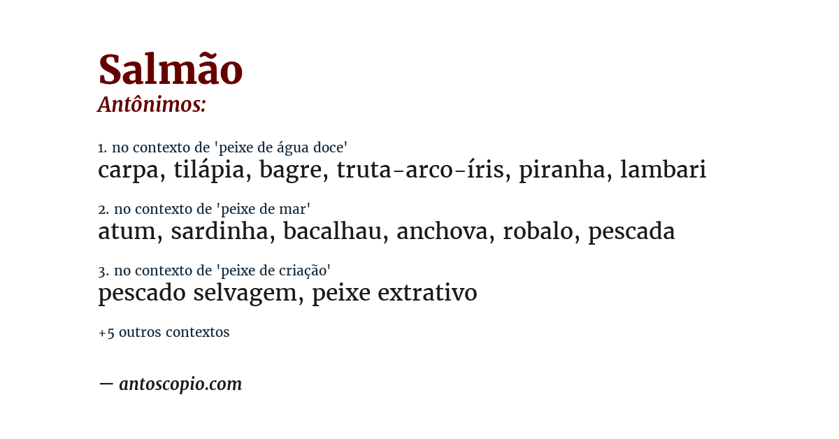 Antônimo de salmão