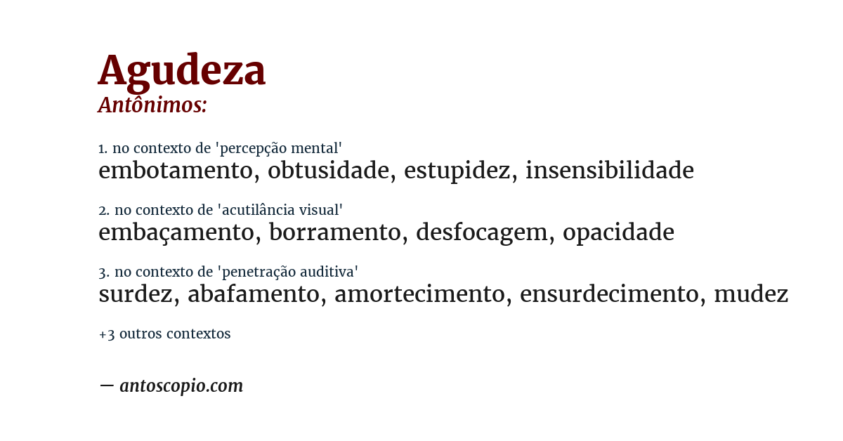 Antônimo de agudeza