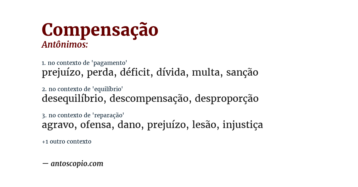 Antônimo de compensação