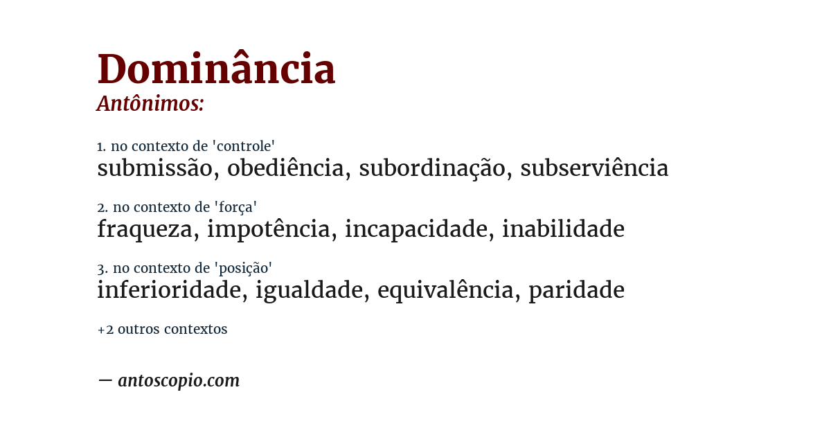 Antônimo de dominância
