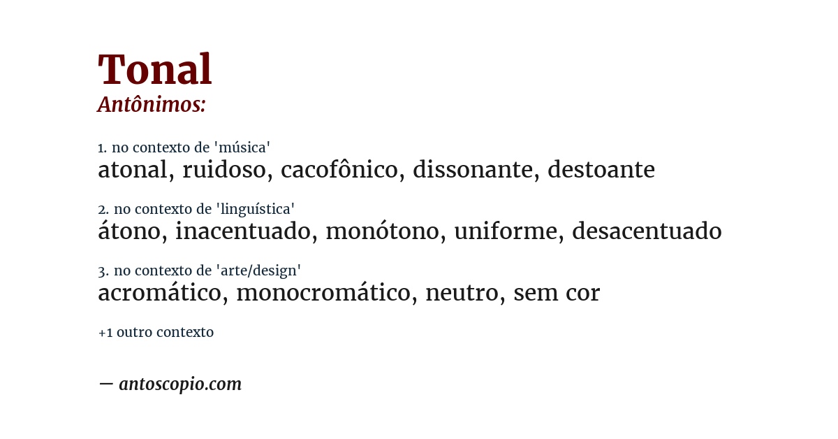 Antônimo de tonal