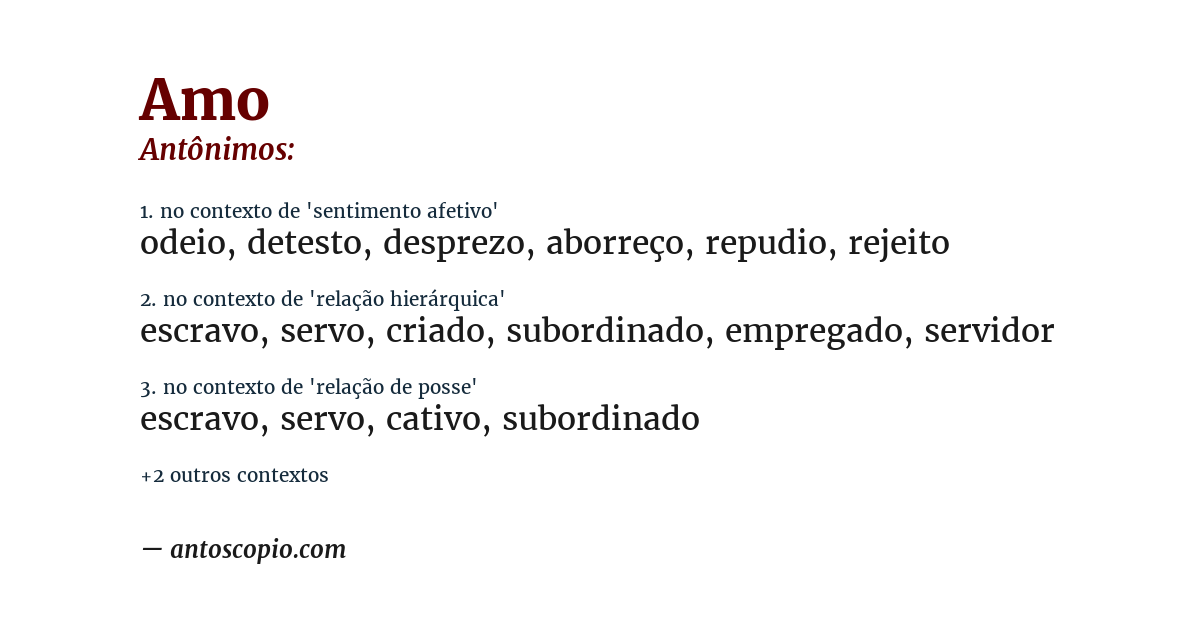 Antônimo de amo