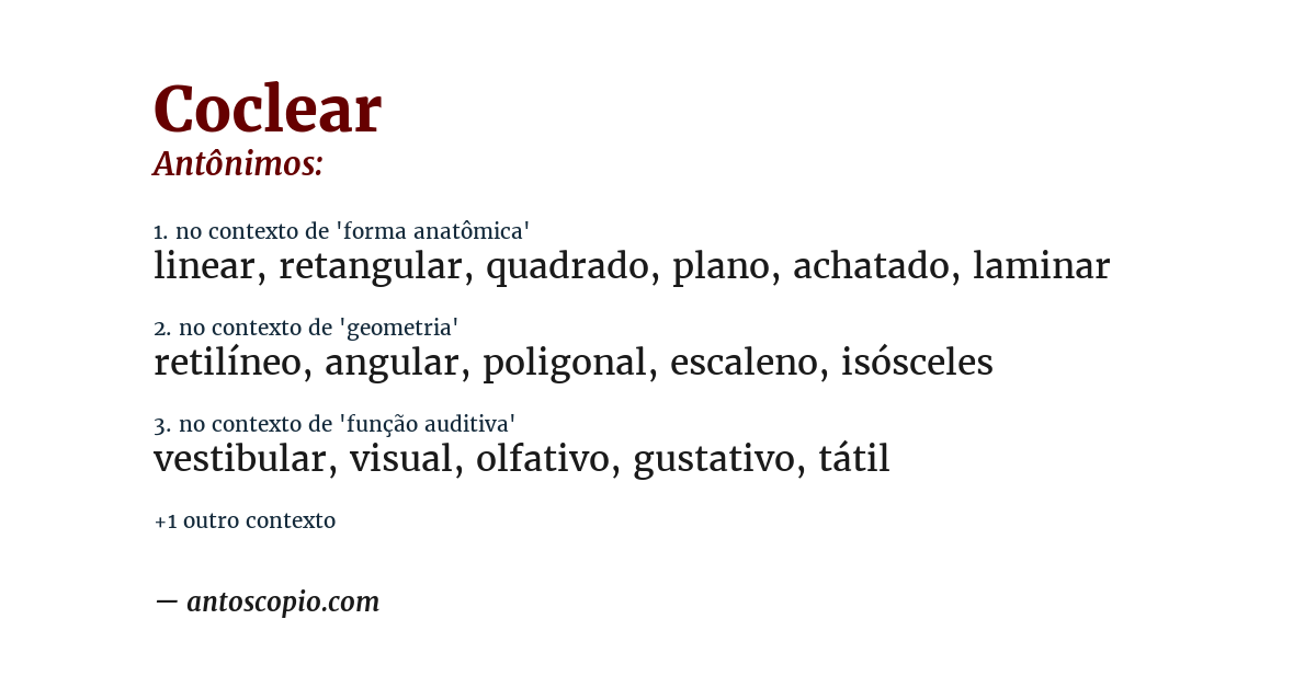 Antônimo de coclear