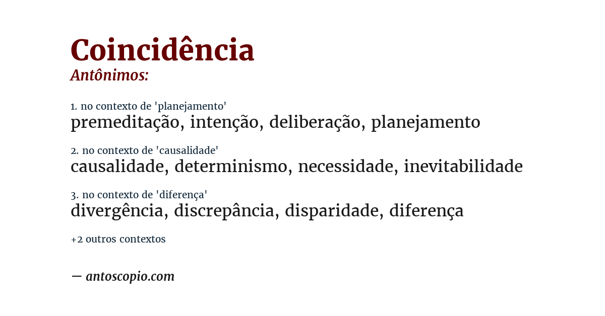 Antônimo de coincidência