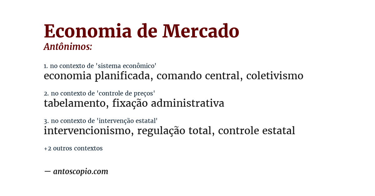 Antônimo de economia de mercado