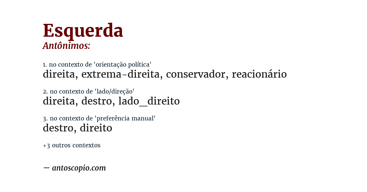 Antônimo de esquerda