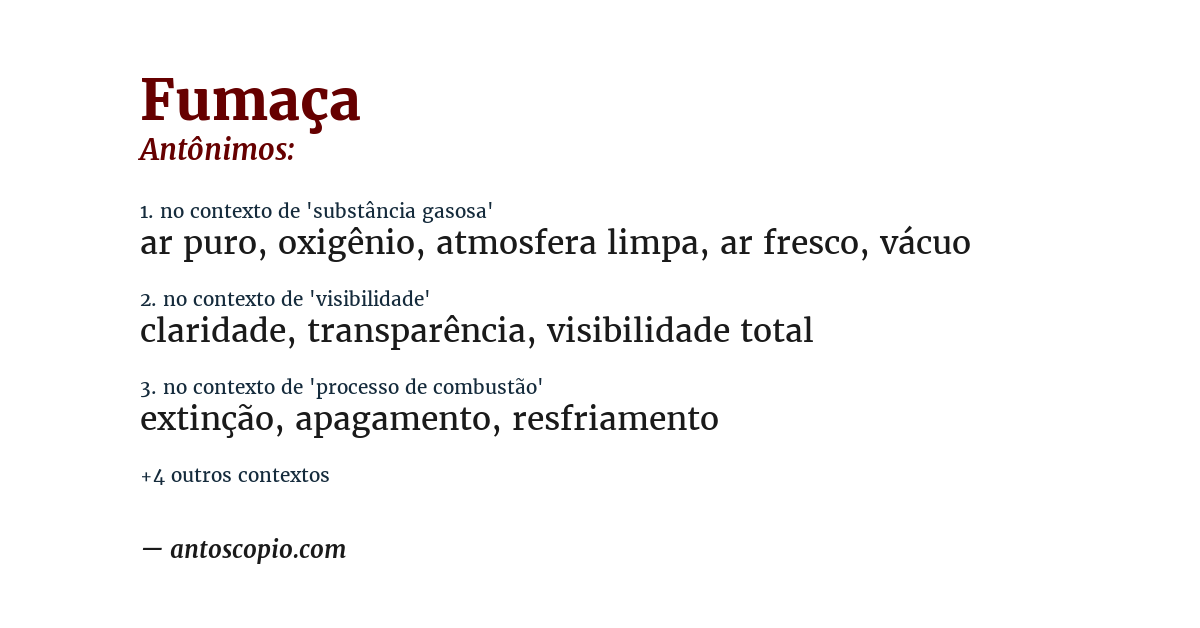 Antônimo de fumaça