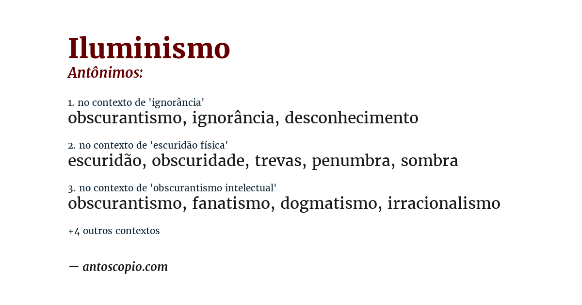 Antônimo de iluminismo