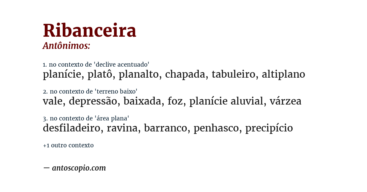 Antônimo de ribanceira