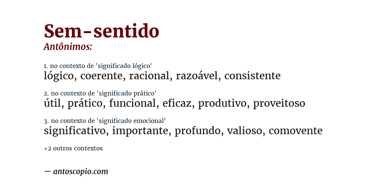 Antônimo de sem-sentido