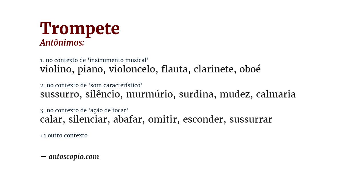 Antônimo de trompete