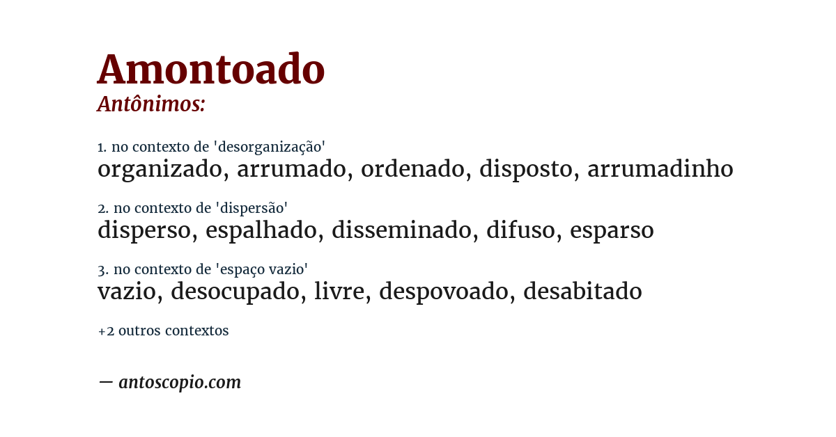 Antônimo de amontoado