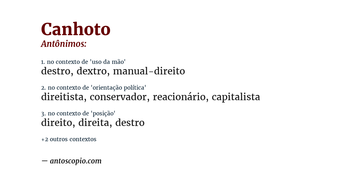 Antônimo de canhoto