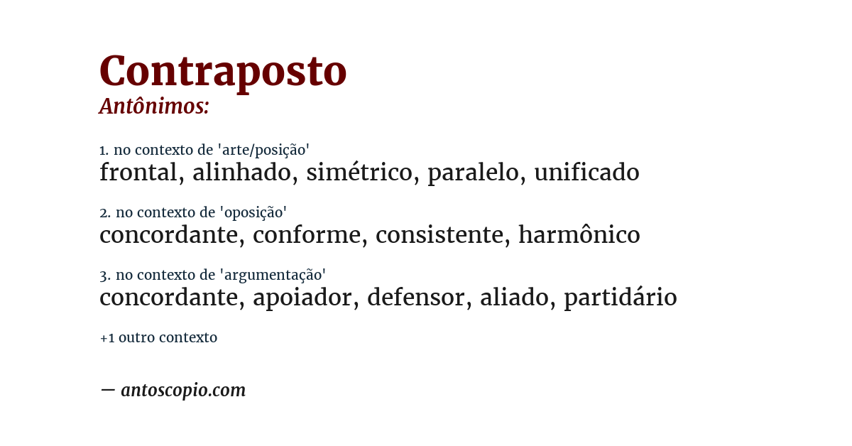 Antônimo de contraposto