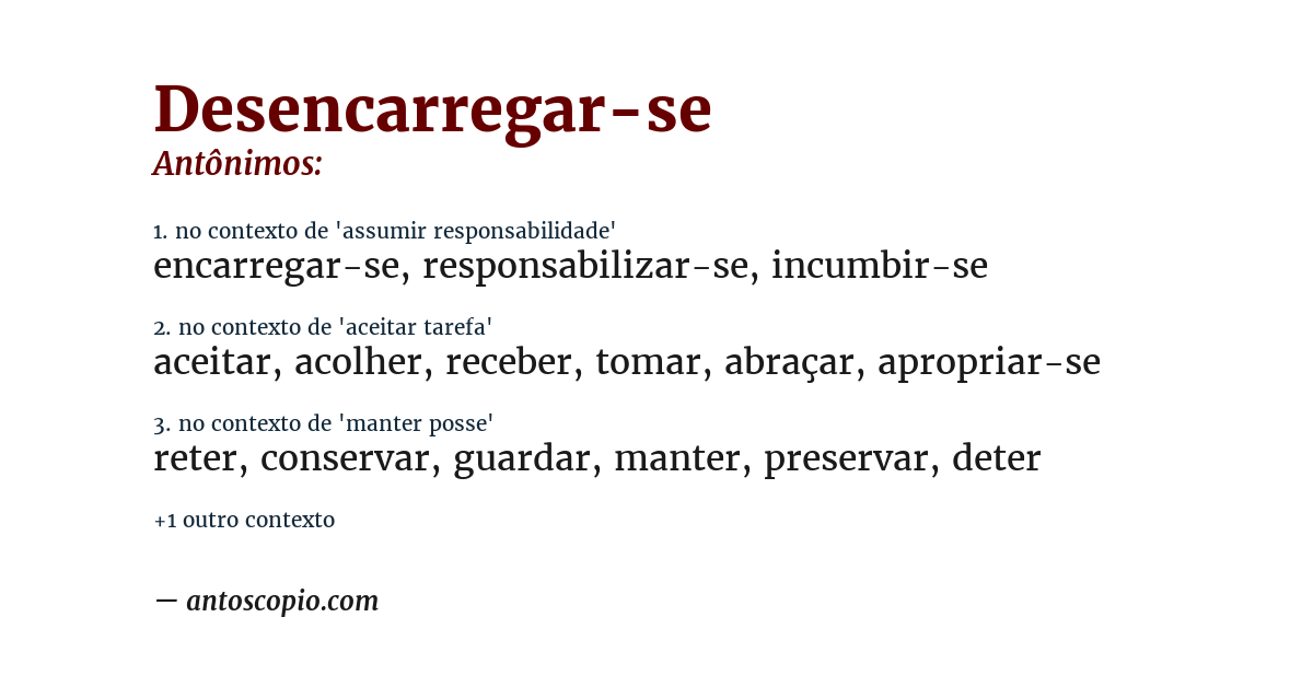 Antônimo de desencarregar-se