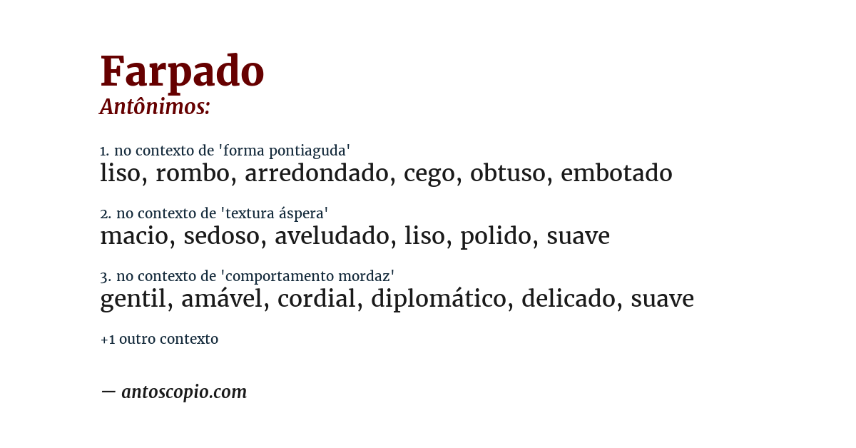 Antônimo de farpado