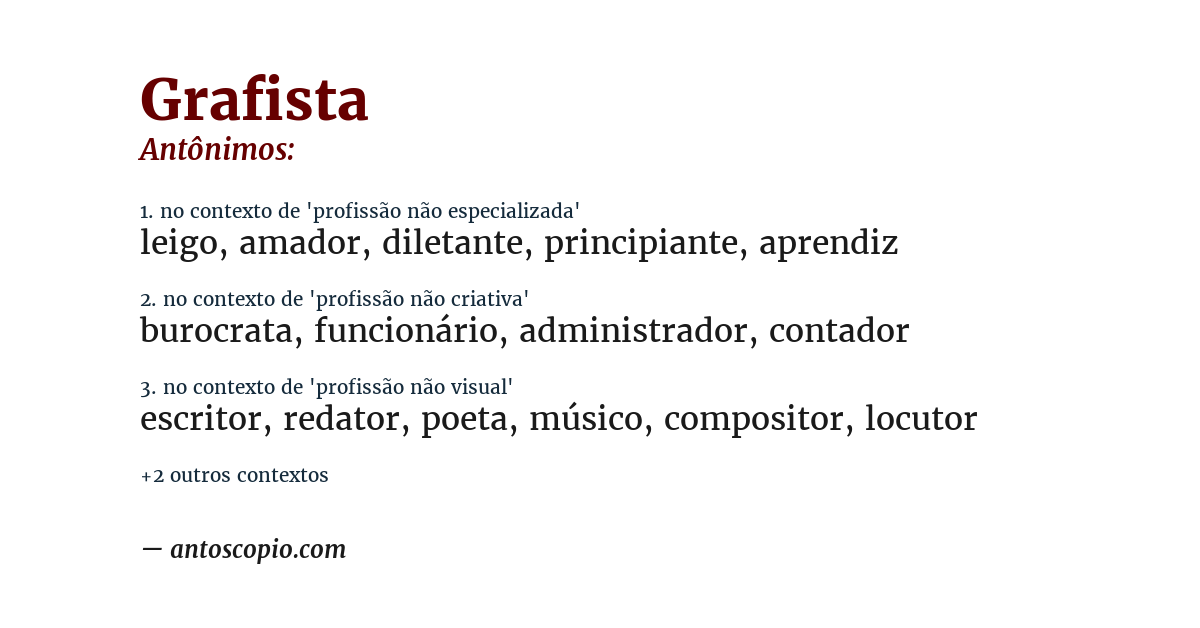 Antônimo de grafista