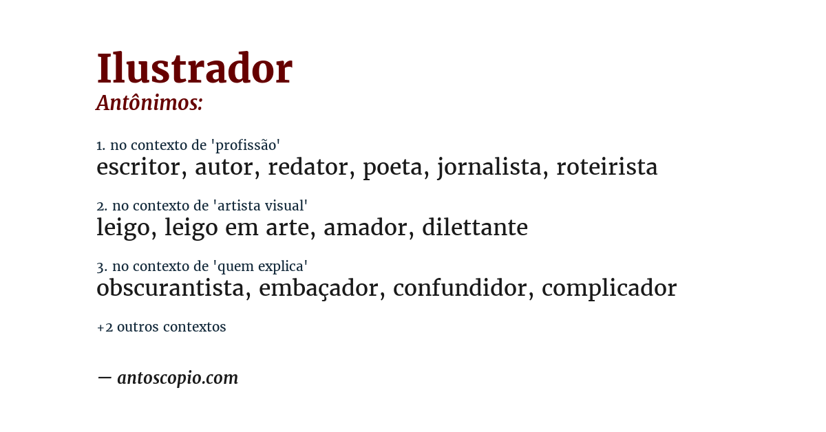 Antônimo de ilustrador