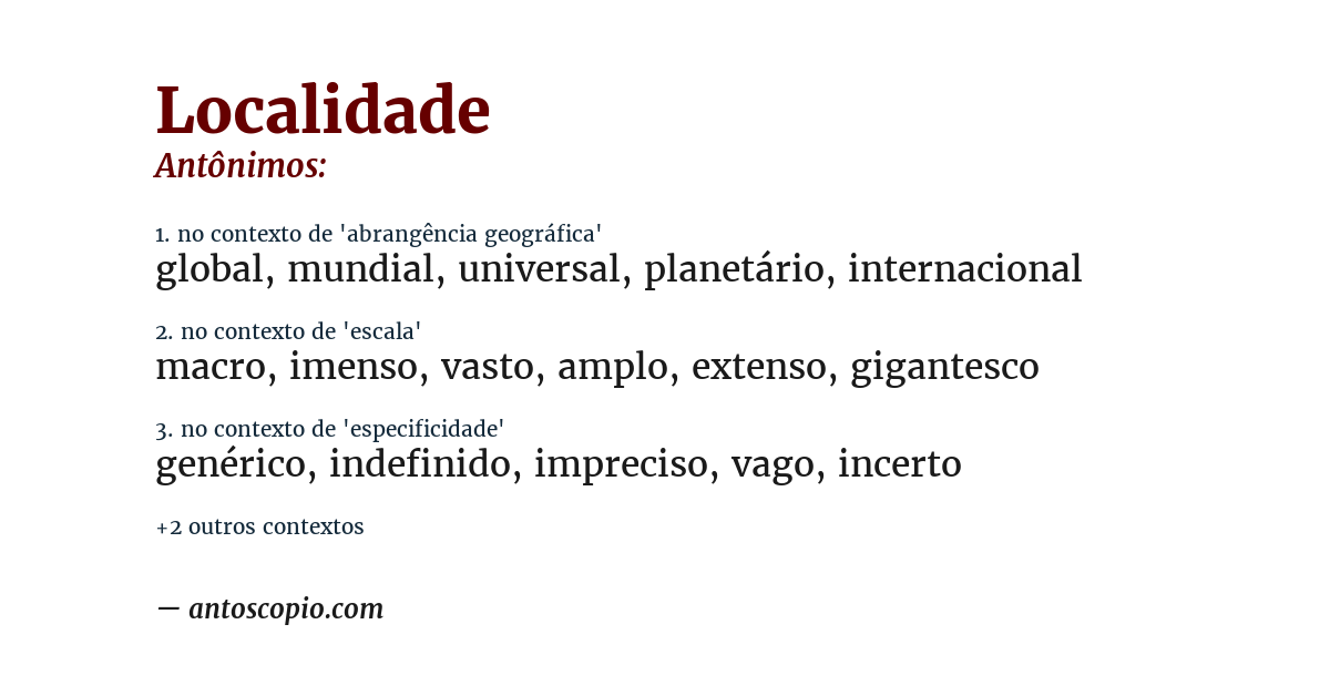 Antônimo de localidade