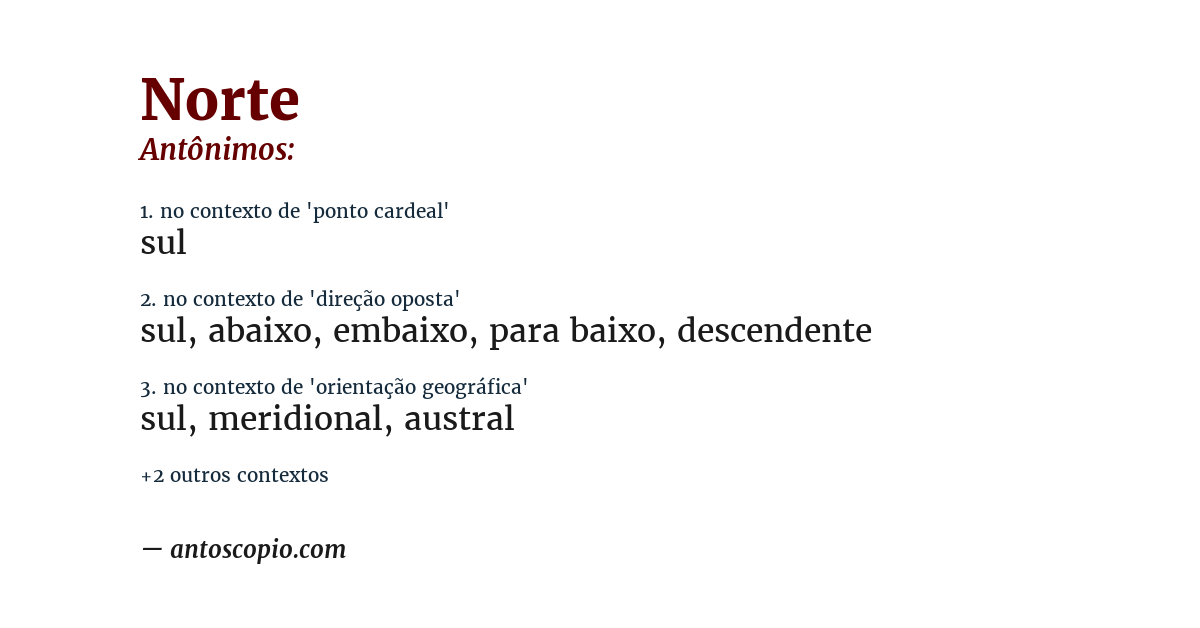 Antônimo de norte