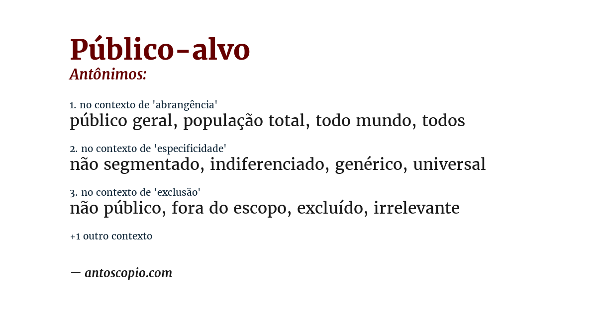 Antônimo de público-alvo