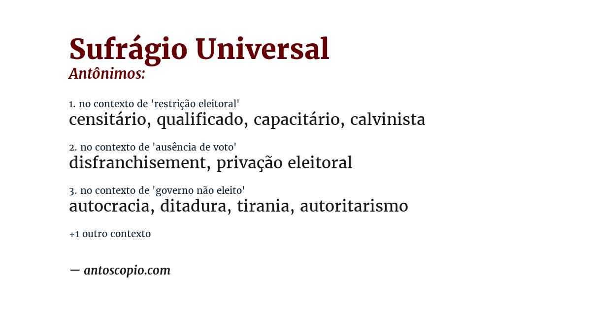 Antônimo de sufrágio universal