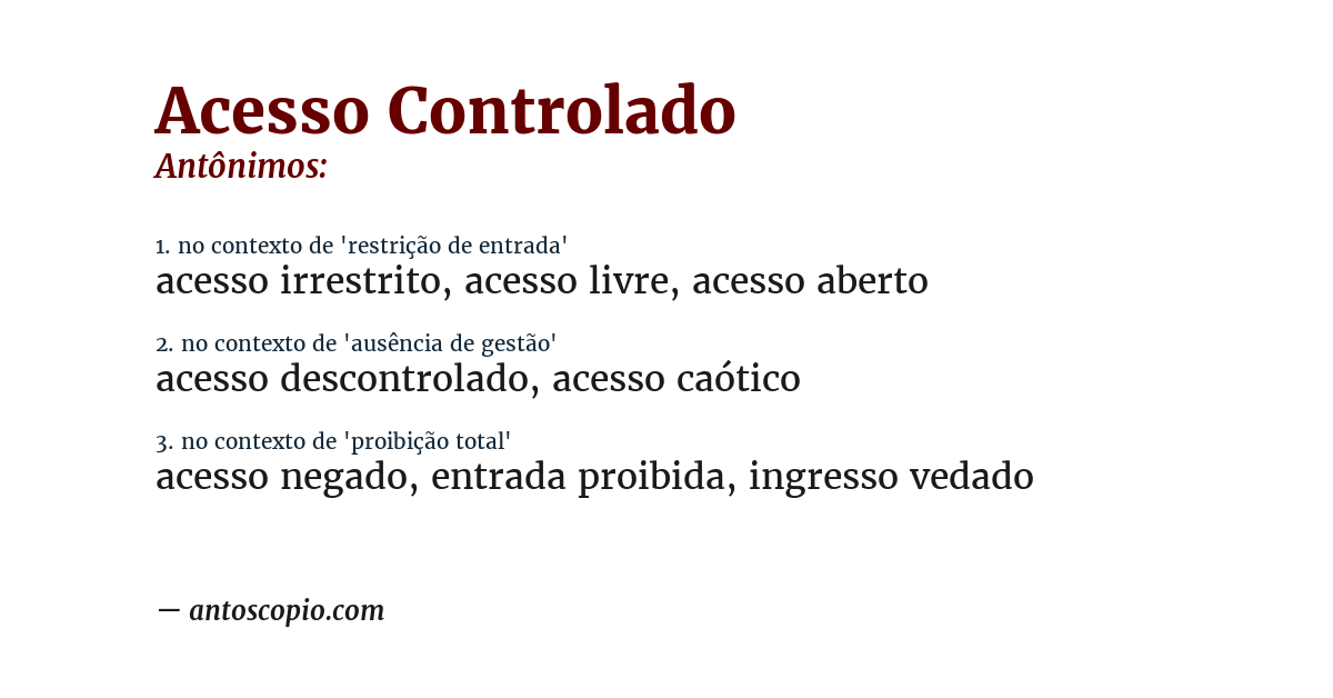 Antônimo de acesso controlado